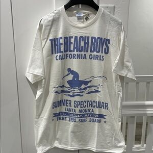 Port and Company White and Blue Graphic Tee